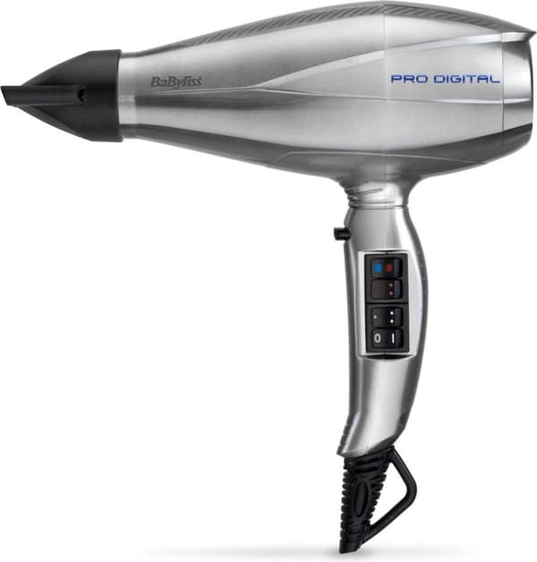 BaByliss Pro Digital Hårtork 6000E - 2200W - Diffusor + 2 blåsmunstycken