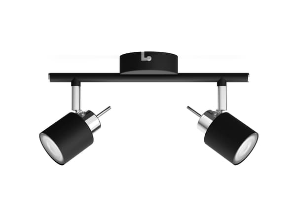 Philips Meranti tak-/väggspotlight 2 x, Utanpåliggande spotlight, GU10, 2 lampor, 220-240 V, Svart