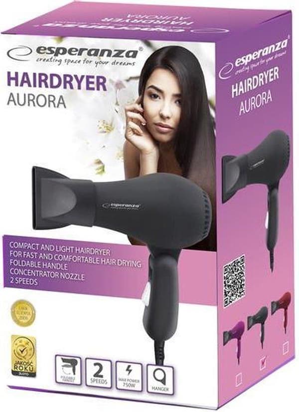 Esperanza EBH003K Hårtørrer 750 W Sort