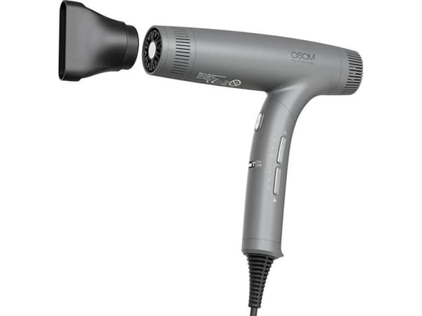Hårtork Osom Professional Grey, med jonteknik, hopfällbar, grå