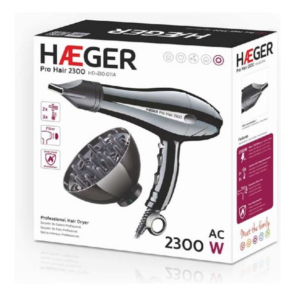 Hårtork Haeger HD-230.011B 2300 W Svart 2300 W
