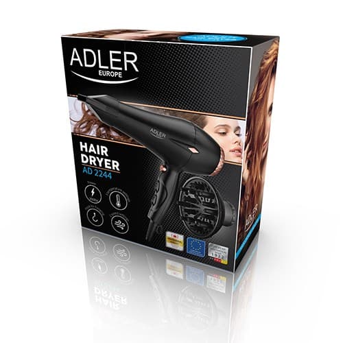 Adler AD 2244 hårtørrer Sort, Bronze 2000 W