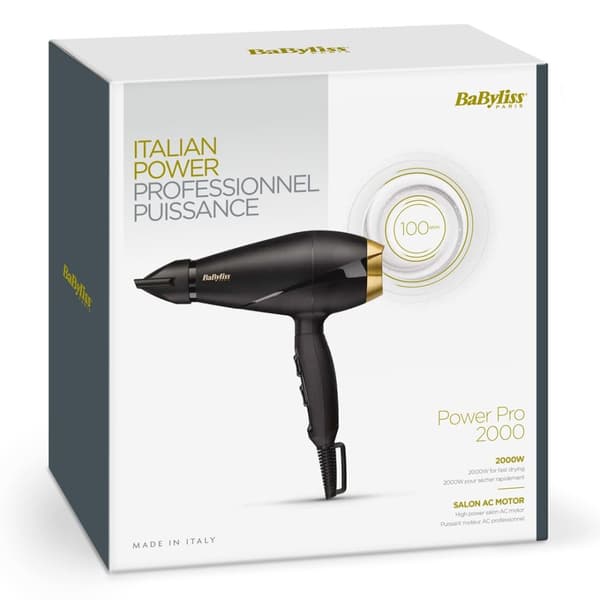 BaByliss 6704E hårtork 2000 W Svart, Guld