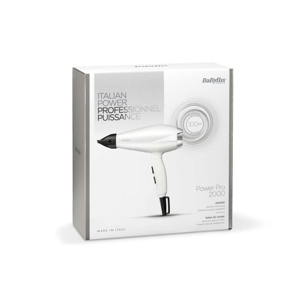 BaByliss 6704WE hårtørrer 2000 W Sort, Hvid