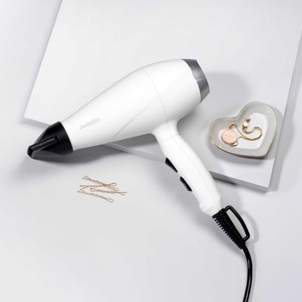 BaByliss 6704WE hårtørrer 2000 W Sort, Hvid