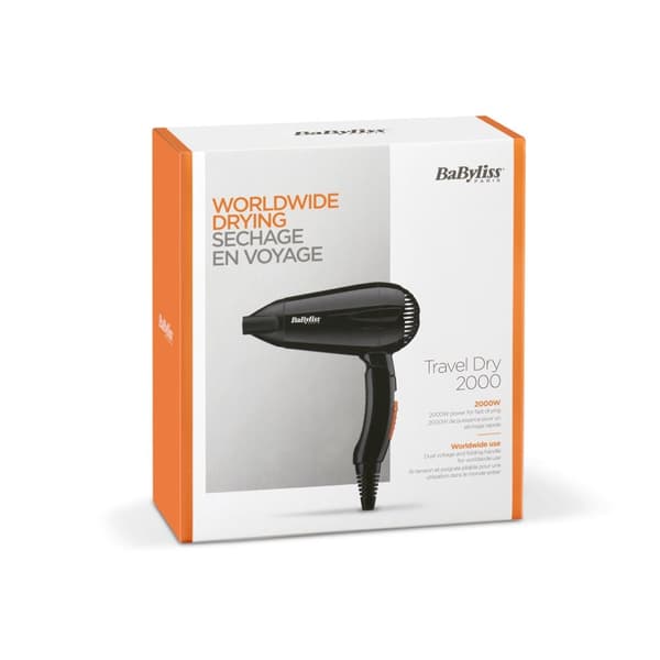 BaByliss 5344E Travel Dry 2000 2000 W Svart