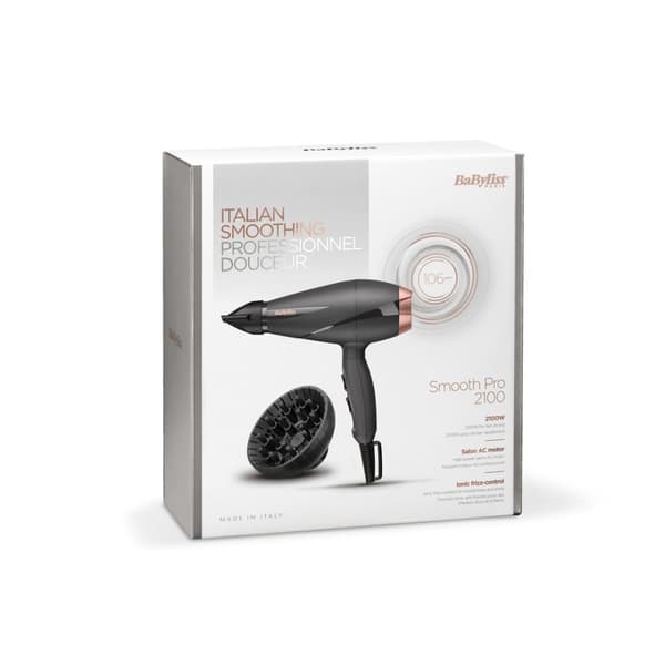 BaByliss Smooth Pro 2100 2100 W Sort, Pink guld