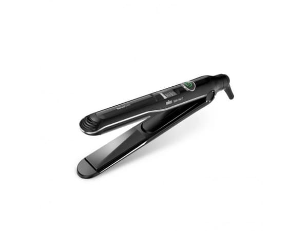 Braun Satin Hair 7 SensoCare ST780, Plattång, varm, 120°C, PTC keramisk värmare, 30 sek/sida, Svart
