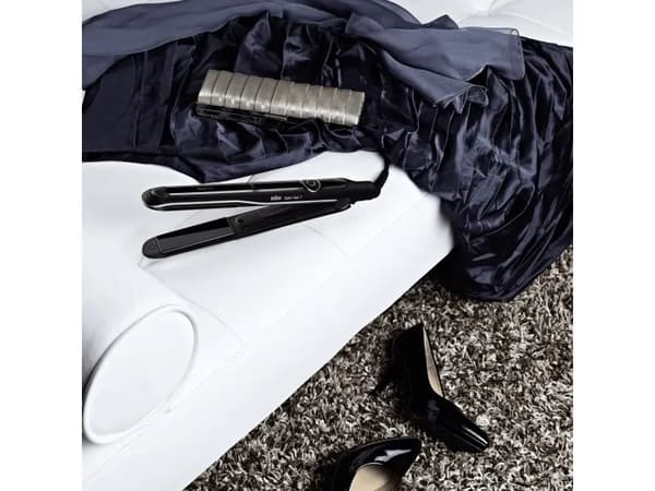 Braun Satin Hair 7 SensoCare ST780, Plattång, varm, 120°C, PTC keramisk värmare, 30 sek/sida, Svart Svart