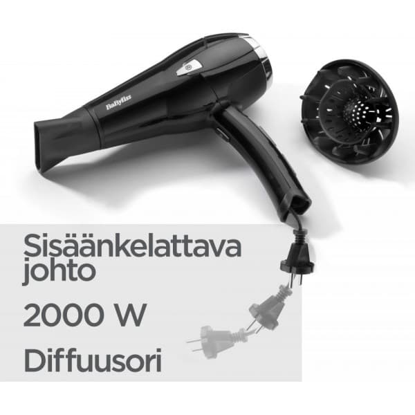Babyliss D374DE Cordkeeper 2000 hiustenkuivaaja