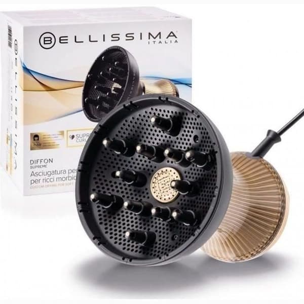Bellissima DIFFON SUPREME CURL FLOW XL BLACK-GOLD hårtork Svart, Guld