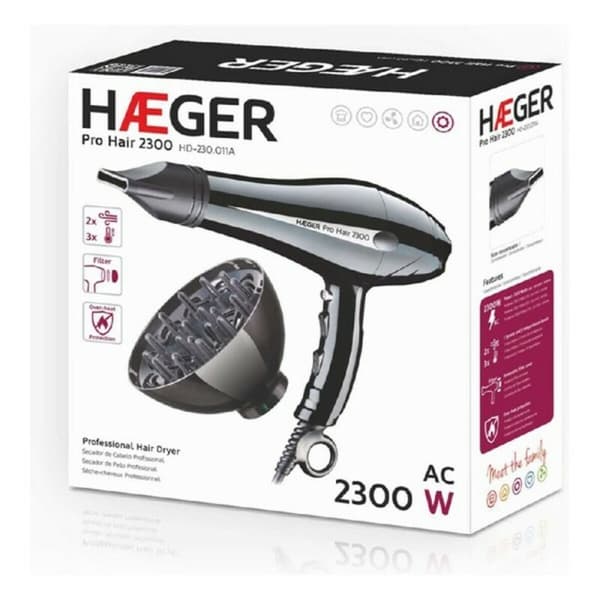 Hårtork Haeger HD-230.011B 2300 W Svart 2300 W