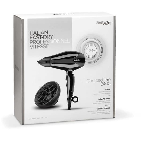 BABYLISS 6715DE Professionell Hårtork - Diffusor - Ultrakompakt format - AC Motor - Effekt 2200W