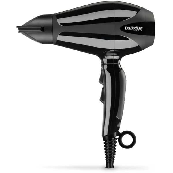 BABYLISS 6715DE Professionell Hårtork - Diffusor - Ultrakompakt format - AC Motor - Effekt 2200W Svart