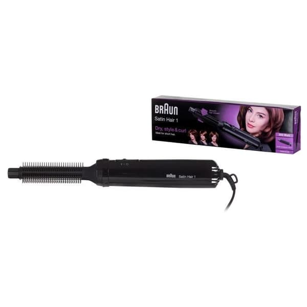 BRAUN SATIN HAIR 1 AS 110, VARMLUFTSBORSTE (SVART) Svart