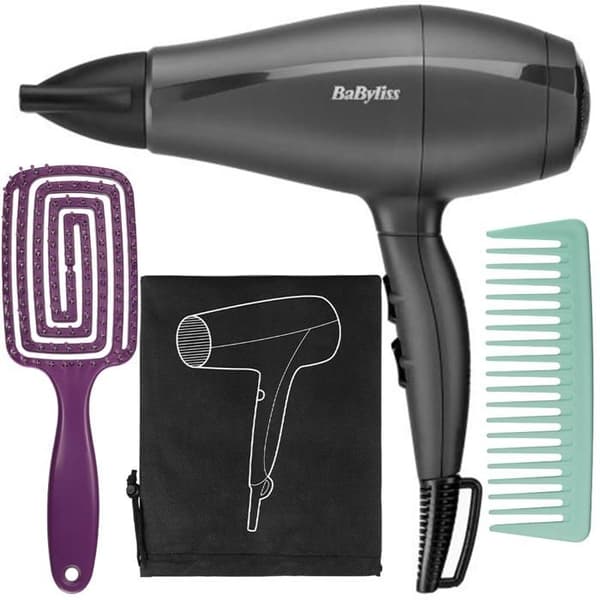 Babyliss 5910E hårtork + fodral + hårborste + kam