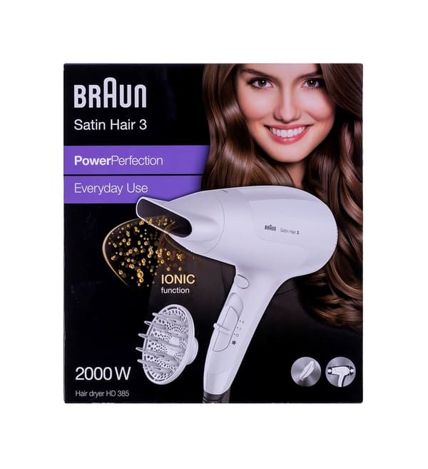 Braun Satin Hair 3 HD 385 hårtork 2000 W Vit