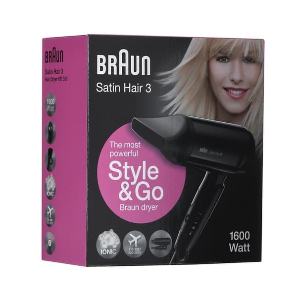 Braun Satin Hair 3 Style&Go 1600 W Sort