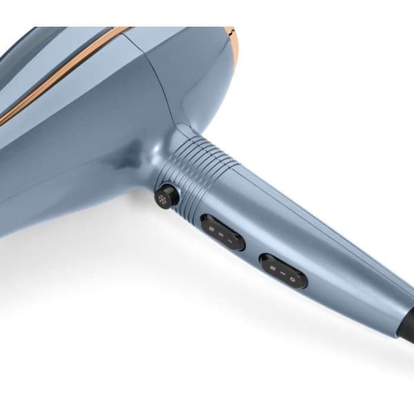 Hårtork - BaByliss - D251PE - Denim Luxe - Lätt - 2200 W DC-motor med högt vridmoment - Koncentrator ingår