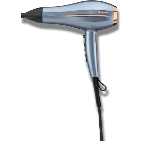 Hårtork - BaByliss - D251PE - Denim Luxe - Lätt - 2200 W DC-motor med högt vridmoment - Koncentrator ingår