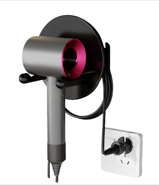 INF Veggmontert hårfønerholder i aluminium