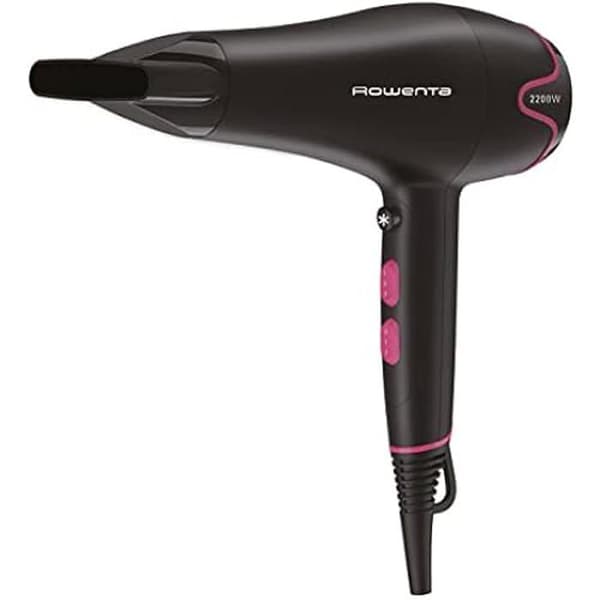Hårtork - ROWENTA - CV5713 Motion Dry - 2200 W - 6 inställningar - Stylingmunstycke Svart