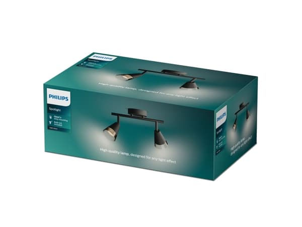 Philips 8720169299993, Spotlight på skinne, GU10, 2 ampuller, LED, 220-240 V, Sort