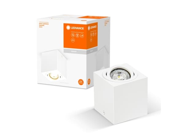 LEDVANCE Surface spot, Innsunket spotlight, GU10, 1 ampuller, 220 - 240 V, Hvit