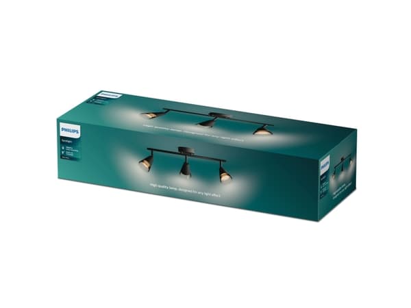 Philips 8720169300019, Skena för spotlight, GU10, 3 lampor, LED, 220-240 V, Svart