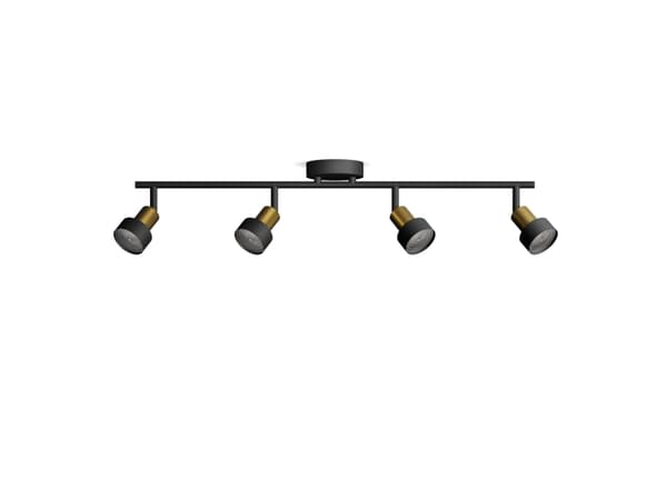 Philips 8720169299931, Skena för spotlight, GU10, 4 lampor, LED, 220-240 V, Svart, mässing