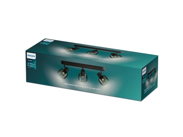 Philips 8720169299610, Spotlight på skinne, E14, 3 ampuller, LED, 220-240 V, Sort