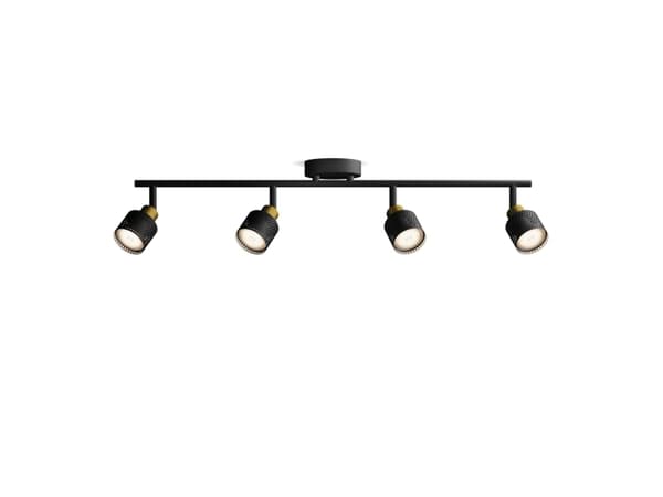 Philips 8720169300132, Skena för spotlight, GU10, 4 lampor, LED, 220-240 V, Svart, mässing Svart, mässing