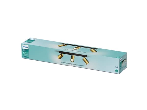 Philips 8720169299214, Spotlight på skinne, GU10, 3 ampuller, LED, 220-240 V, Sort, Messing