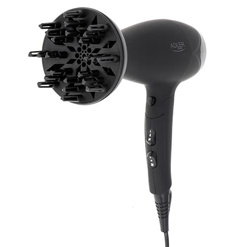 AD 2267 Hårtørrer - gummieret hus - 2100W + diffuser
