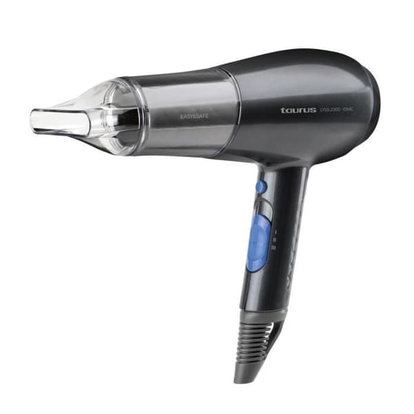 Hårtork - TAURUS - Lyss 2300 Ionic - 2200W - 2 hastigheter - 3 temperaturer Svart