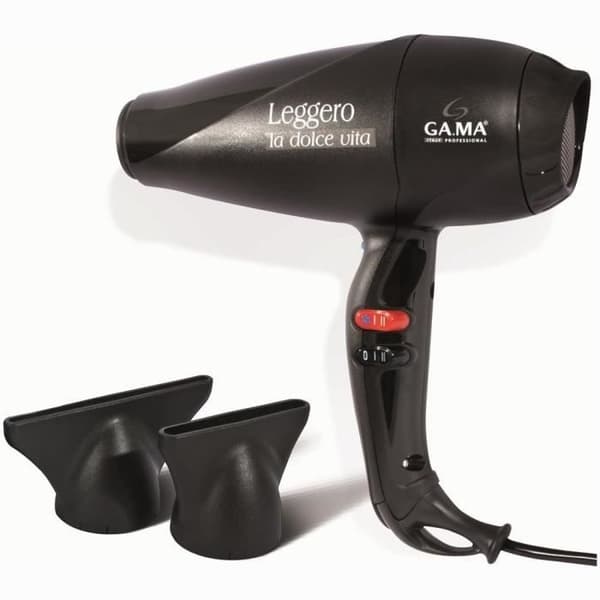 Hårtork - Gama A21.LEGGERO.NR - Effekt 2100 W - 4 temperaturer - 2 hastigheter - Kallluftknapp Svart