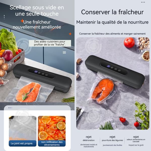 INN Tätningsmaskin 220v 62kpa sug 33x7,5x6cm 50Hz LCD pekskärm vattentät våt och torr användning mini termisk sealer