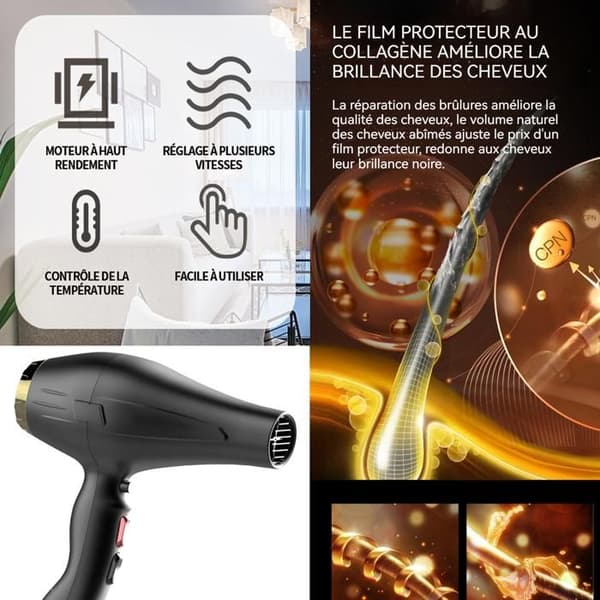 INN Hårtork Lizze 2600W hårtork 220V hårtork 5 hastighetsjustering professionell hårtork ioni hårtork