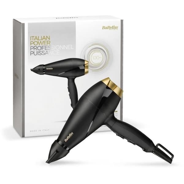 BABYLISS 6704E Power Pro 2000W hårtork - 2 temperaturer/2 hastigheter - Svart