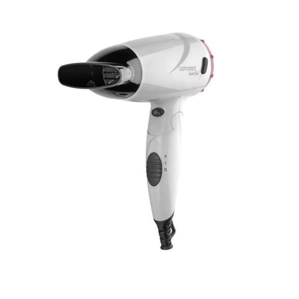 Hårfön 1500W Concept Beautiful VV5740 med vikbart handtag Rosa, Vit