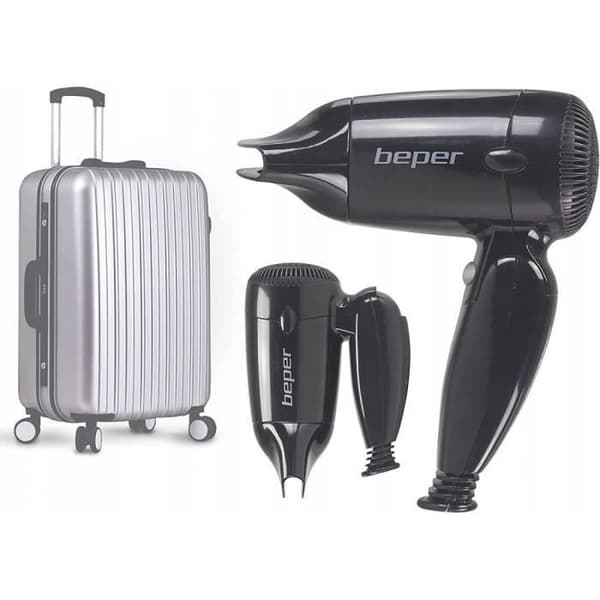Resehårföner - Svart - 1200W - Hårvård &amp; styling - GENERIC