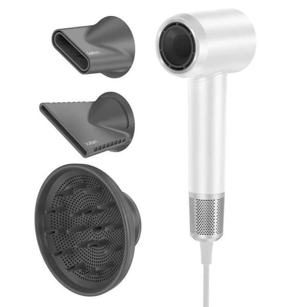 Laifen Swift-hårtork - Höghastighets- och snabbtorkande - 1600W-110 000 RPM - Vit med 3 tillbehör
