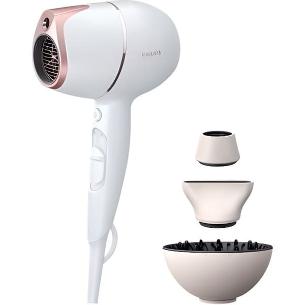 PHILIPS BHD628/00 - Prestige hårtork - SenseIQ - Infraröd sensor - Jonisk funktion - 1800W - Vit/Rosa