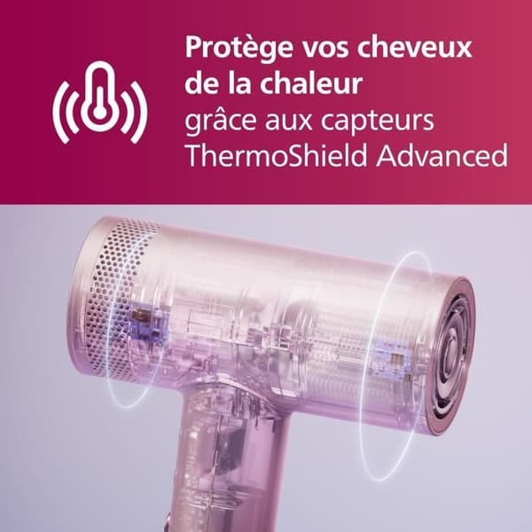 Hårfön - PHILIPS - Serie 8000 - 1400W - ThermoShield Advanced - Roséguld