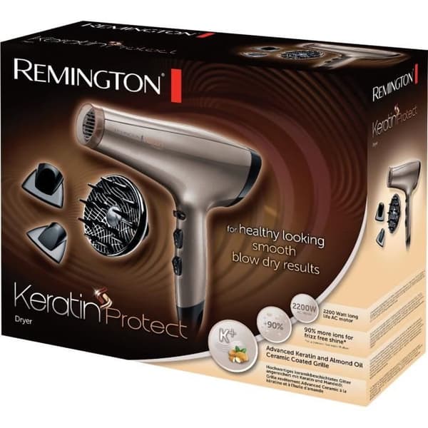 Hårtork - REMINGTON - AC8002 Keratin Protect - 2200 W - 2 hastigheter - Grå