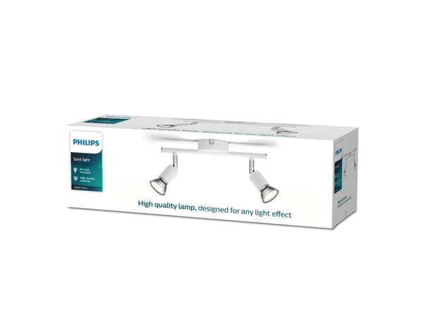 Philips Limbali tak-/väggspotlight 2 x, Utanpåliggande spotlight, GU10, 2 lampor, 220-240 V, Vit