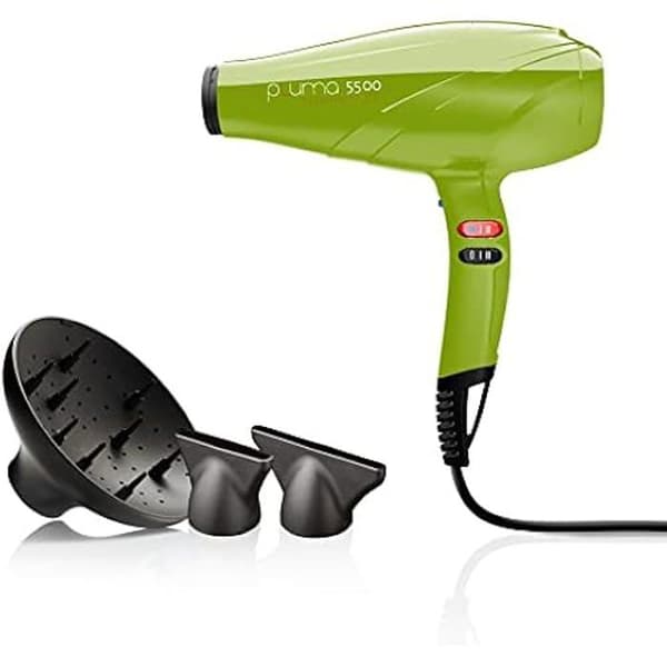 Uppvärmd hjälm - GAMA - Pluma 5500 - 2400W - 6 kombinationer - Ion Plus-teknik Grön