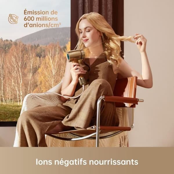 Höghastighetsfön - DREAME - Hair Miracle - Med 5 tips för professionell föning - Lågt ljud - 1600W