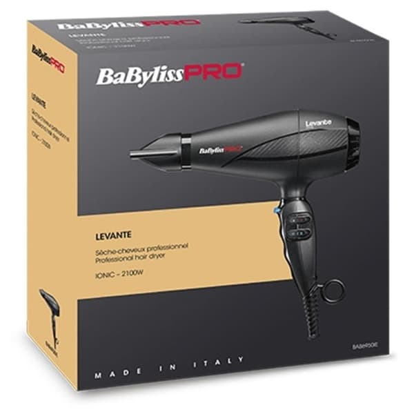 Levante jonisk hårtork svart Babyliss Pro 210