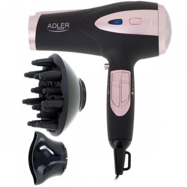 Adler 2400W svart/rosa AD 2248 jonisk hårtork - Kraftfull och mångsidig